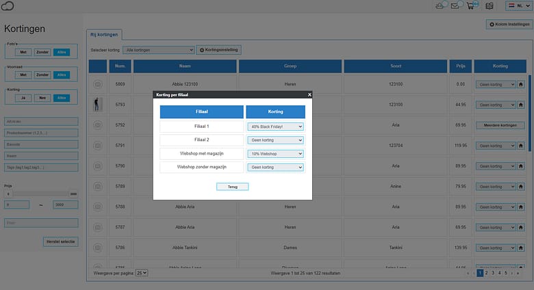 Verkoopbeheer kortingen